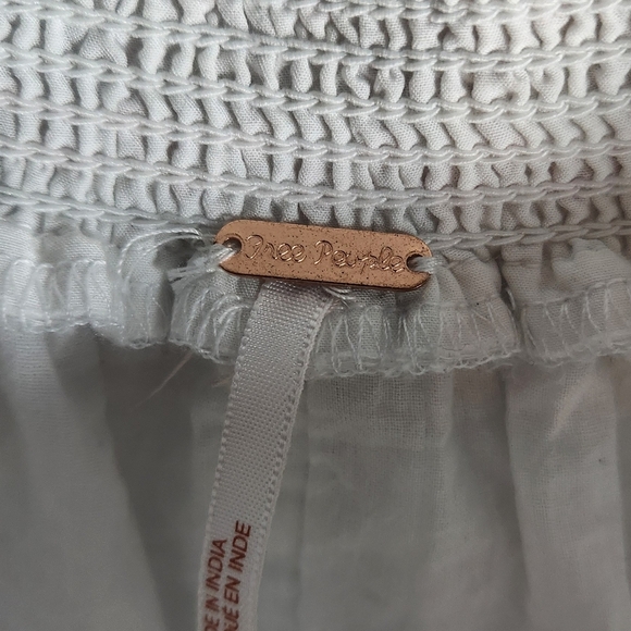 Free People Sunbeams Mini Dress Size XS Off Shoulder Embroidered Boho Peasant - Picture 2 of 15